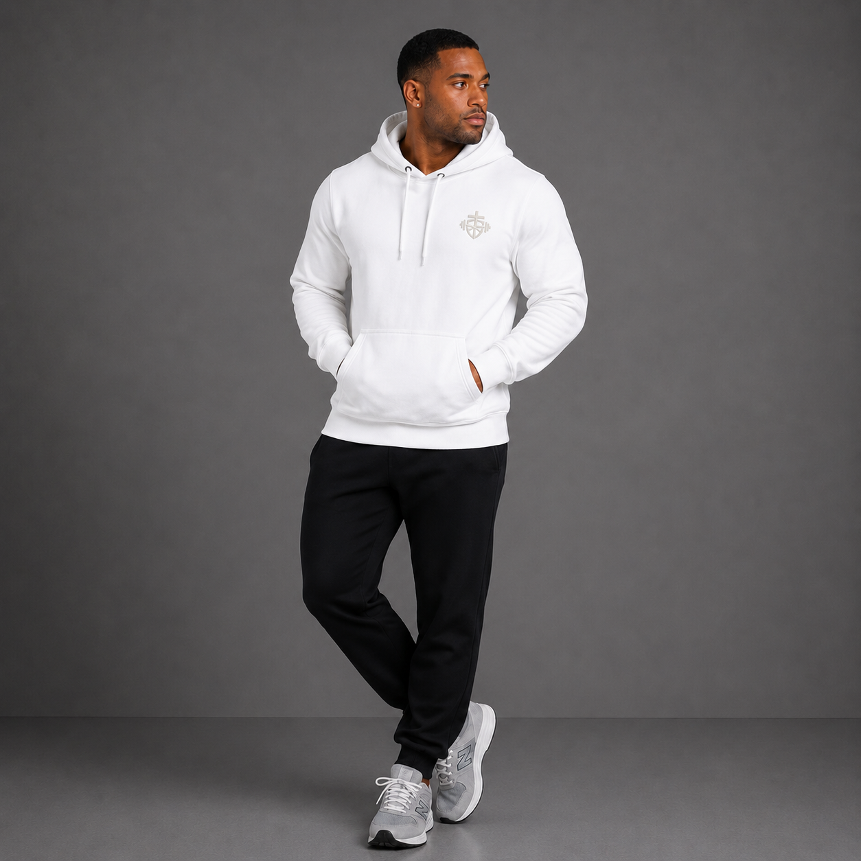 White - Romans 8:31 Men's Hoodie