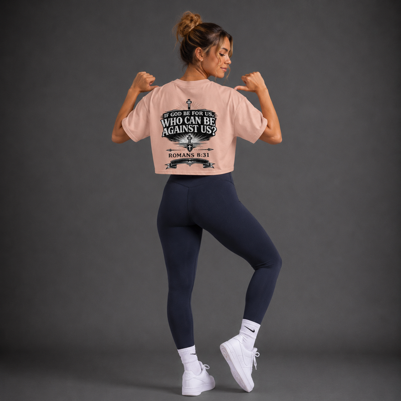 Pale Pink - Romans 8:31 Women's Crop