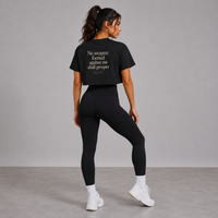 Black - No Weapon Formed Against me Crop Top