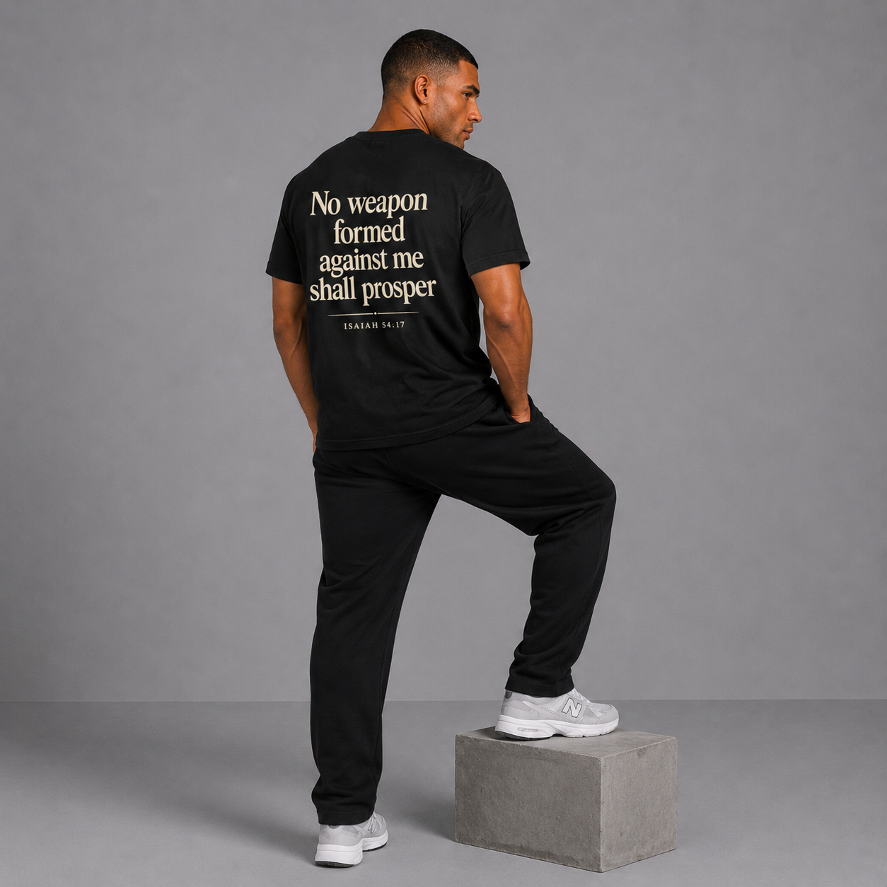 Black - Isaiah 54 No Weapon Tee