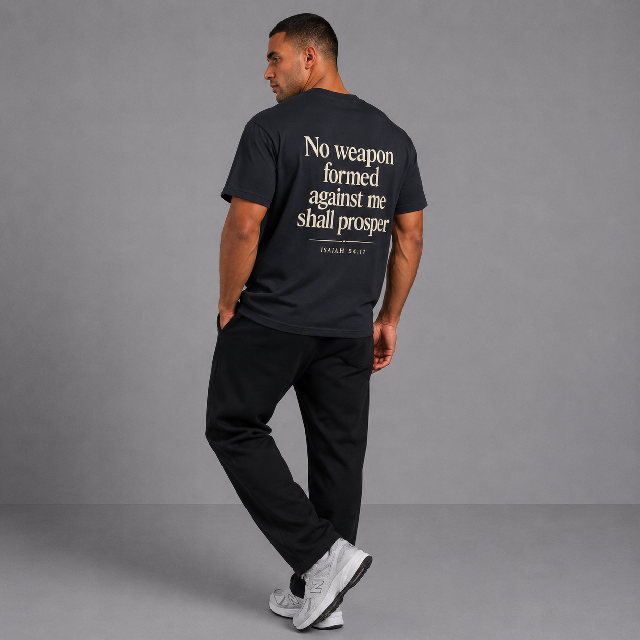 Navy - Isaiah 54 No Weapon Tee