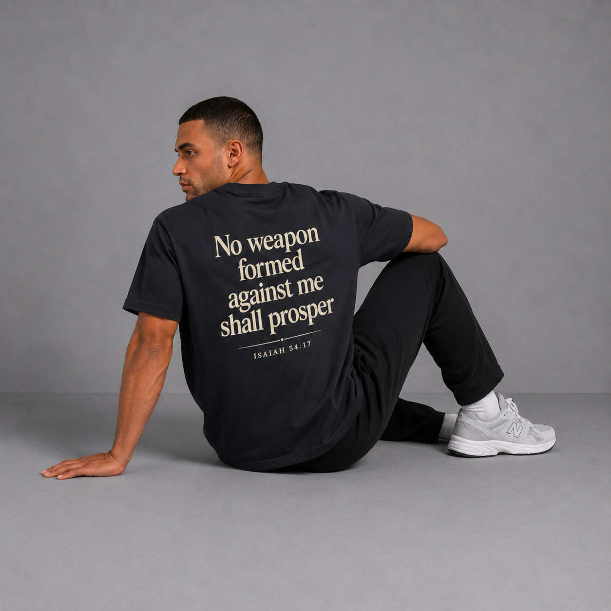 Navy - Isaiah 54 No Weapon Tee