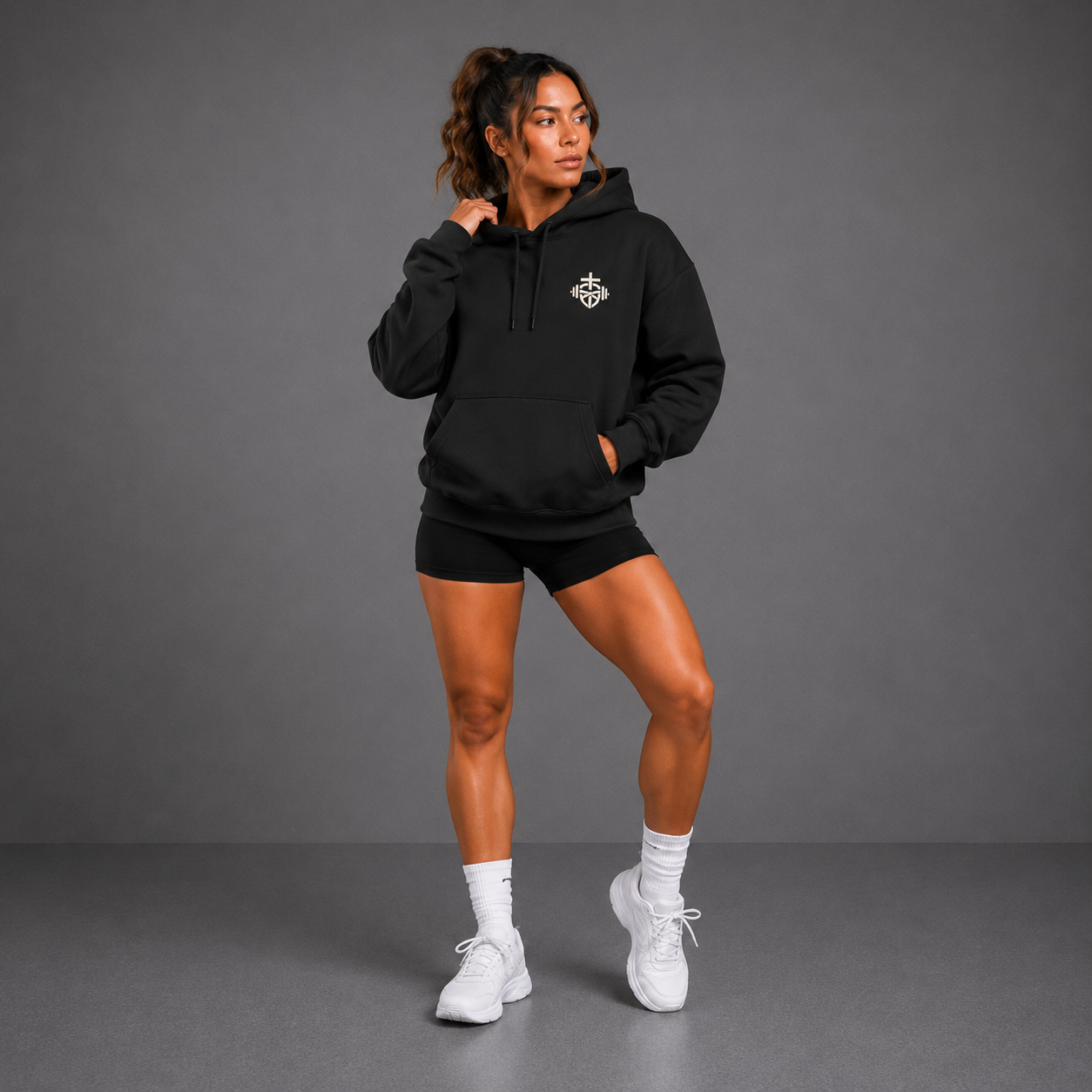 Black - Essential Womens Hoodie