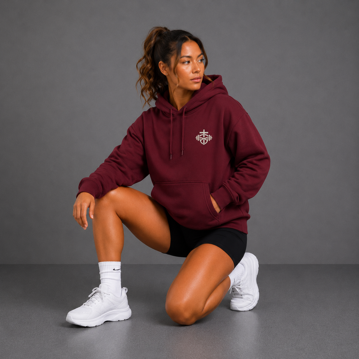 Burgundy - Essential Womens Hoodie