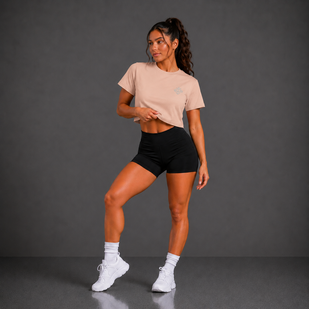 Pale Pink - Armour of God Crop Tee