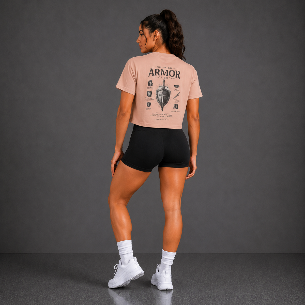 Pale Pink - Armour of God Crop Tee