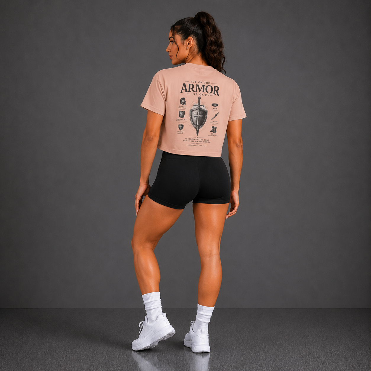 Pale Pink - Armour of God Crop Tee