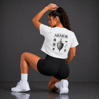 White - Armour of God Crop Tee