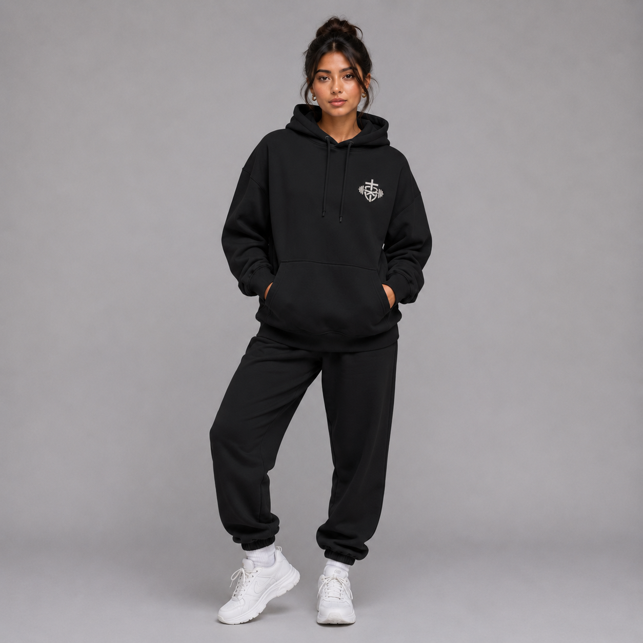 Black - Armour of God Oversized Hoodie
