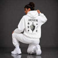 White - Armour of God Oversized Hoodie