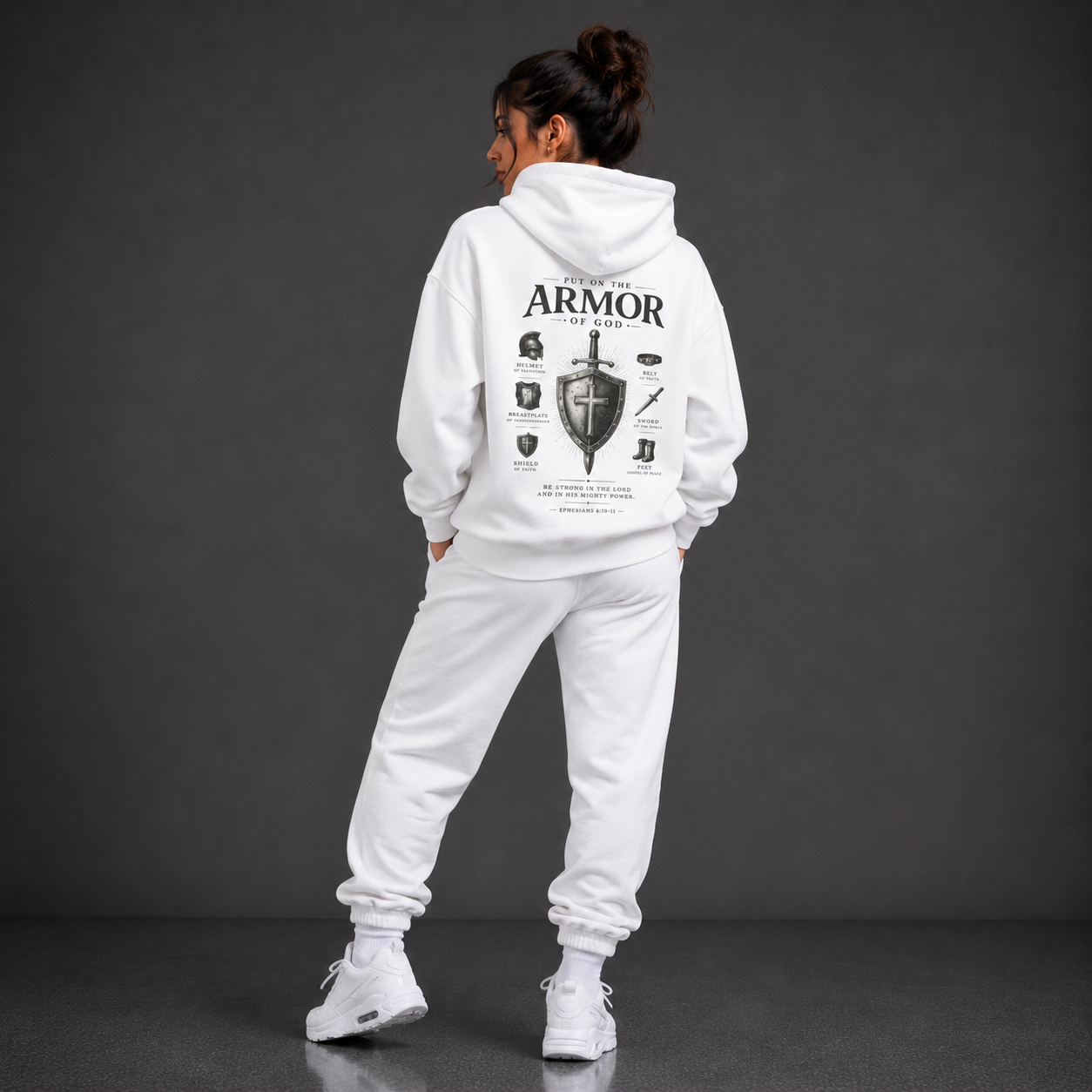 White - Armour of God Oversized Hoodie