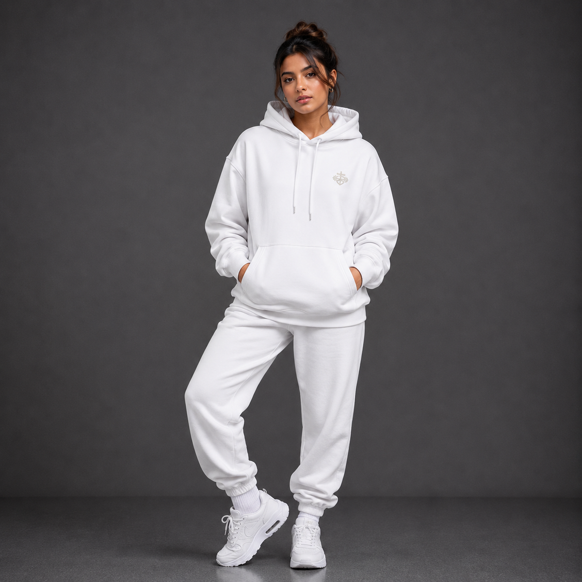 White - Armour of God Oversized Hoodie