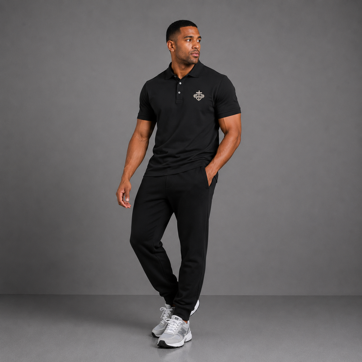 Black - Essential Mens Polo