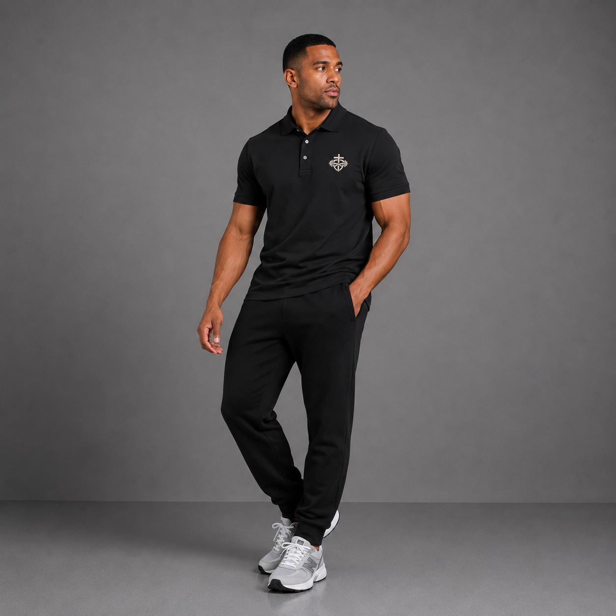 Black - Essential Mens Polo