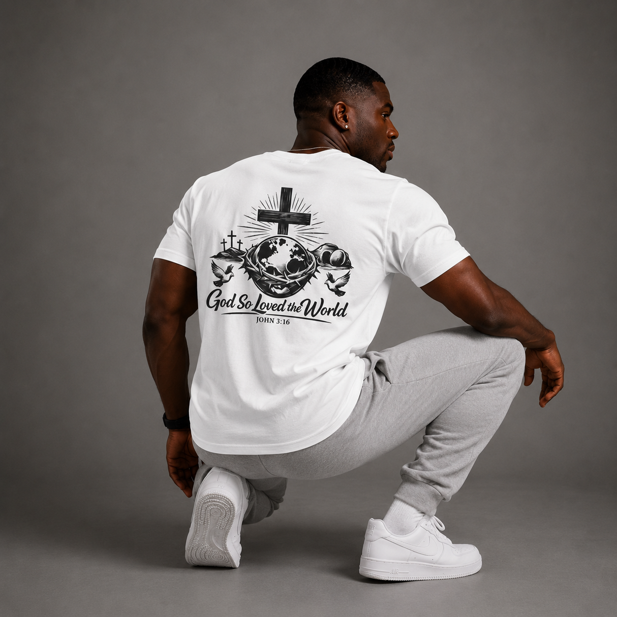 White - God So Loved The World Performance Tee