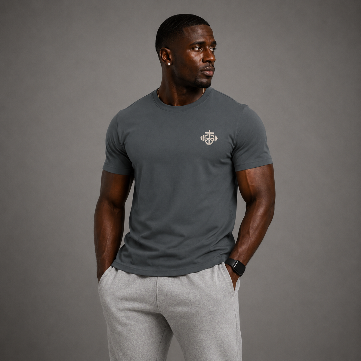 Charcoal Grey - God So Loved The World Performance Tee
