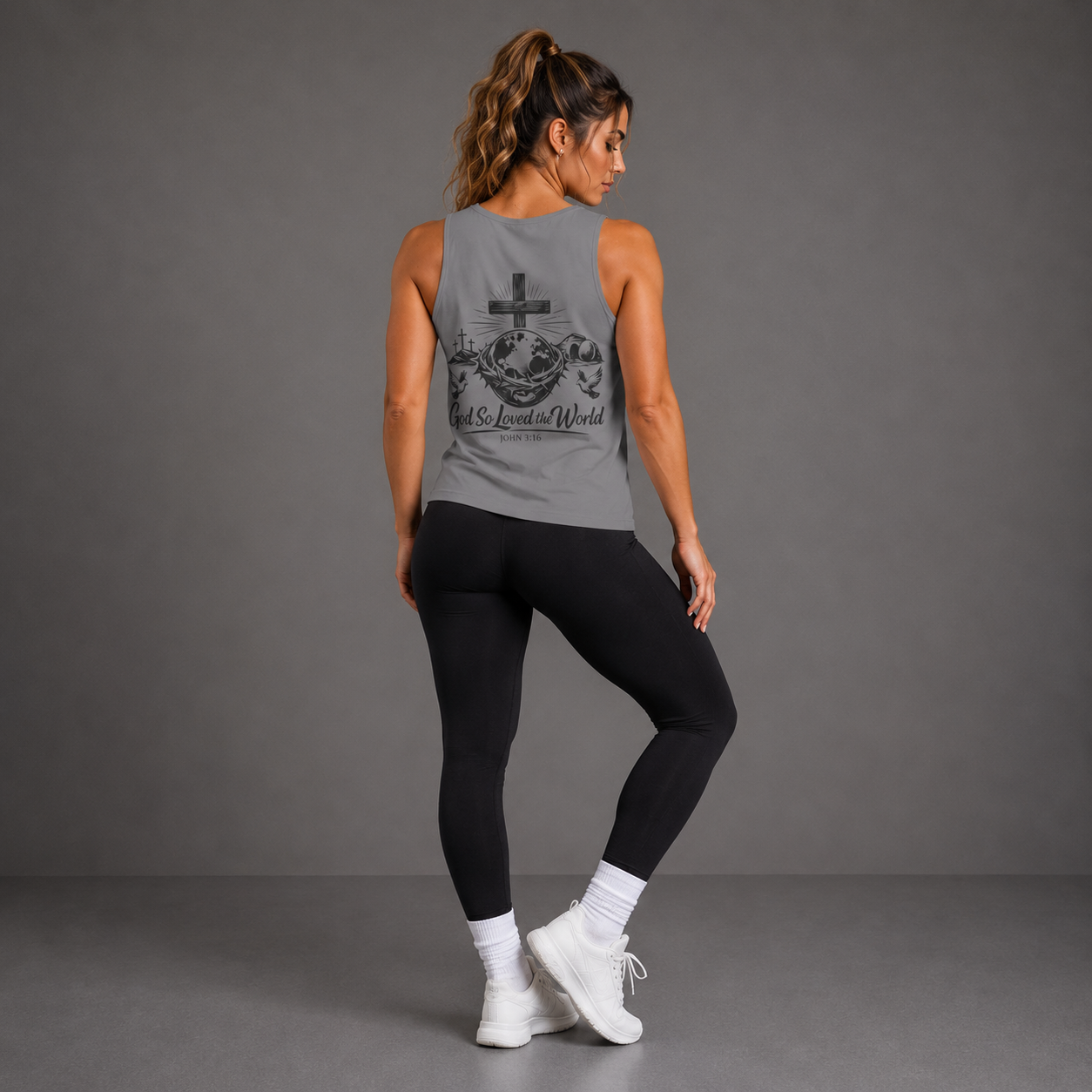 Grey - God so Loved the World Women's Tank