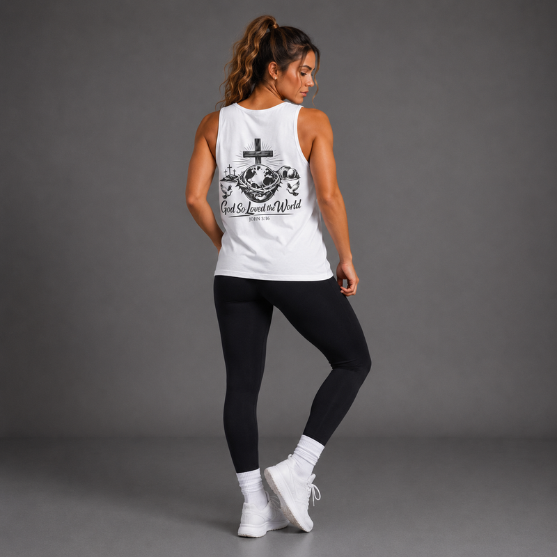 White - God so Loved the World Women's Tank