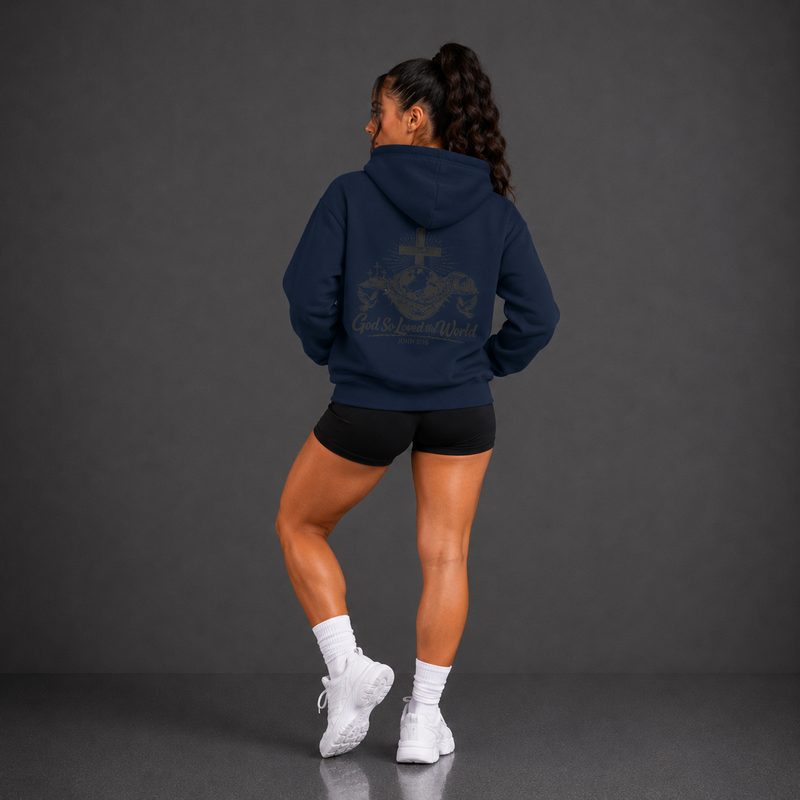 Navy - God so Loved the World Women's Hoodie