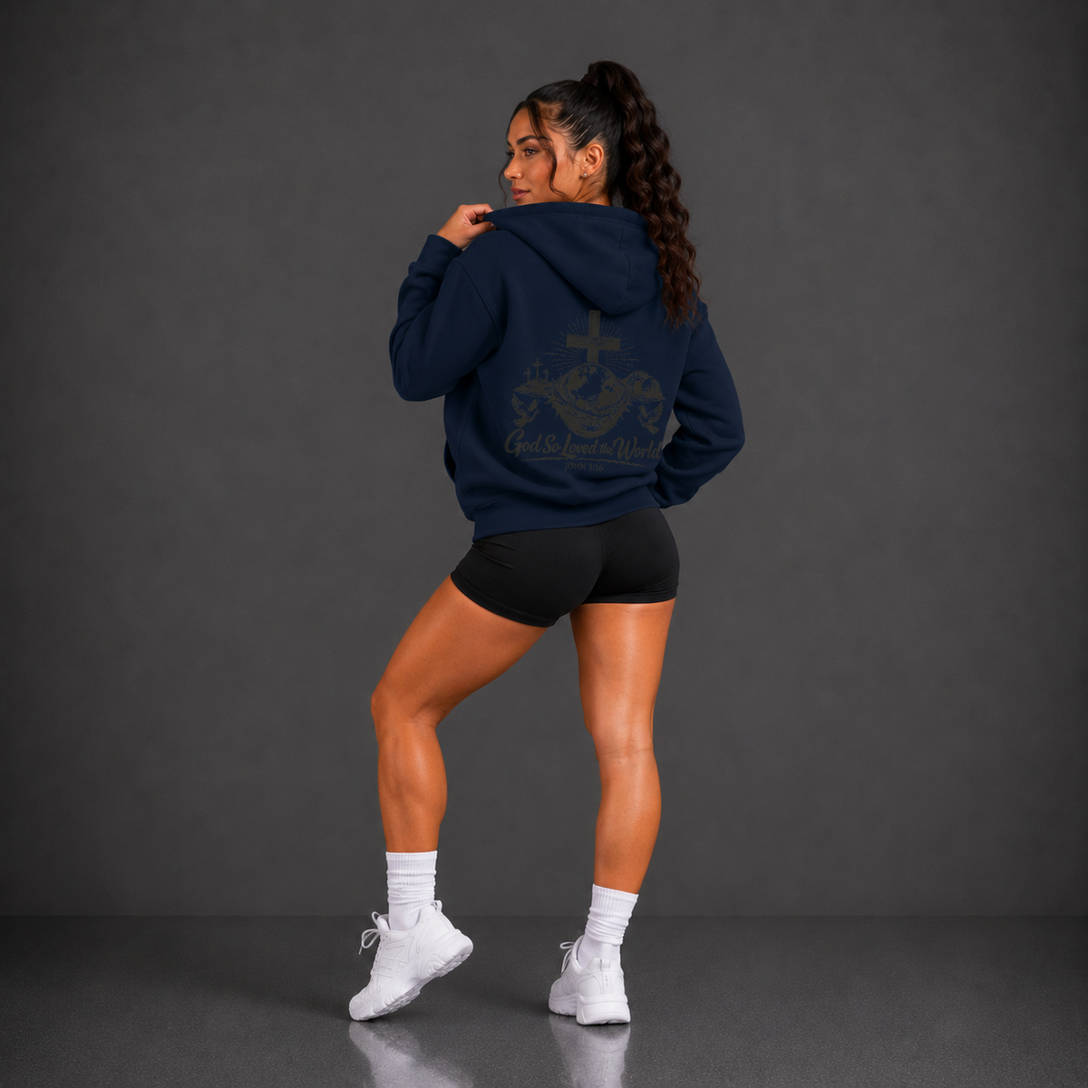 Navy - God so Loved the World Women's Hoodie