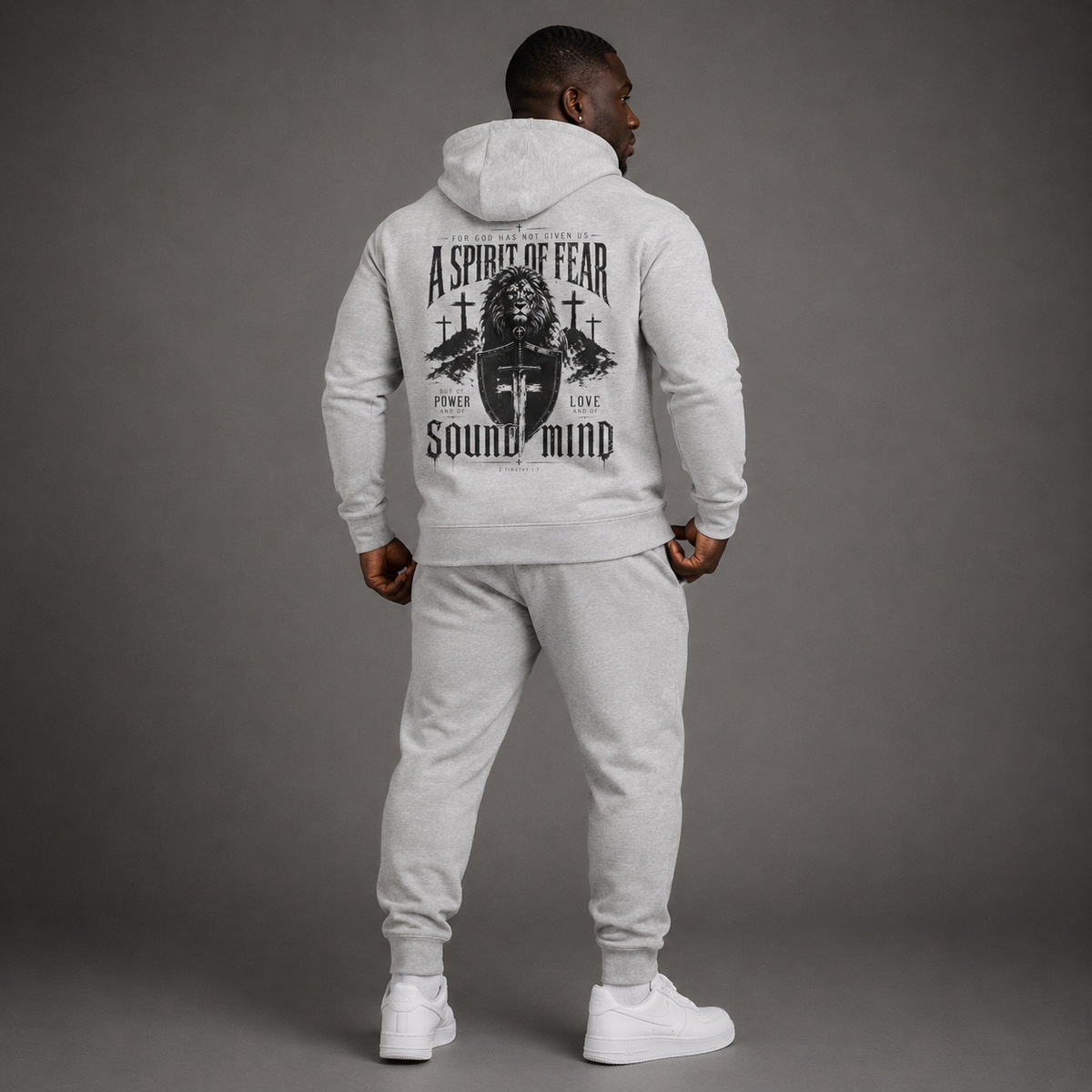Heather Grey - A Spirit of Power Men's Hoodie