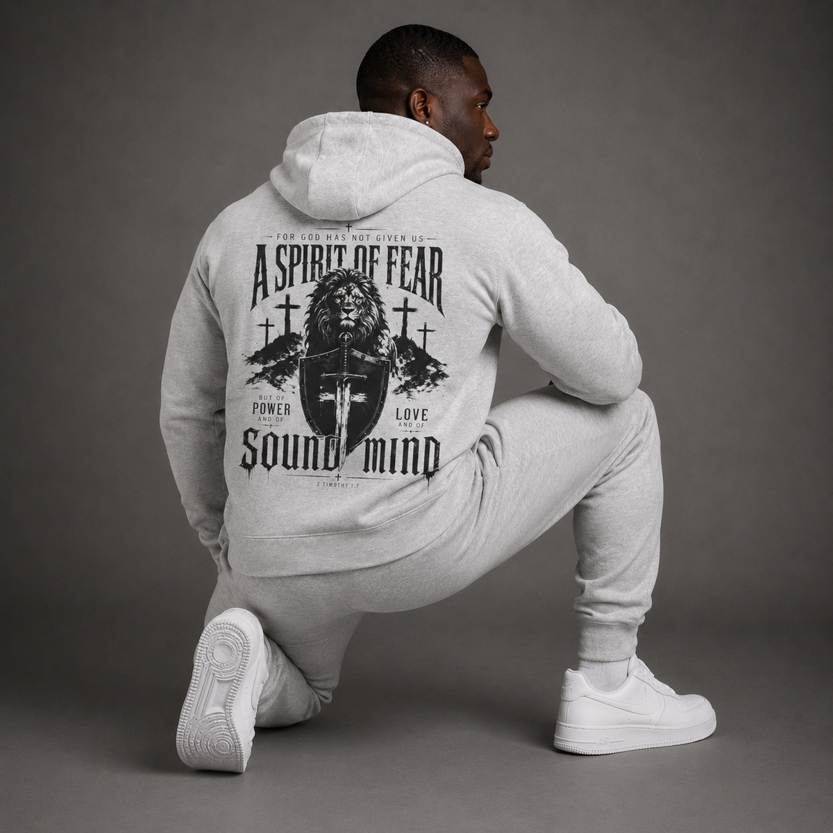 Heather Grey - A Spirit of Power Men's Hoodie