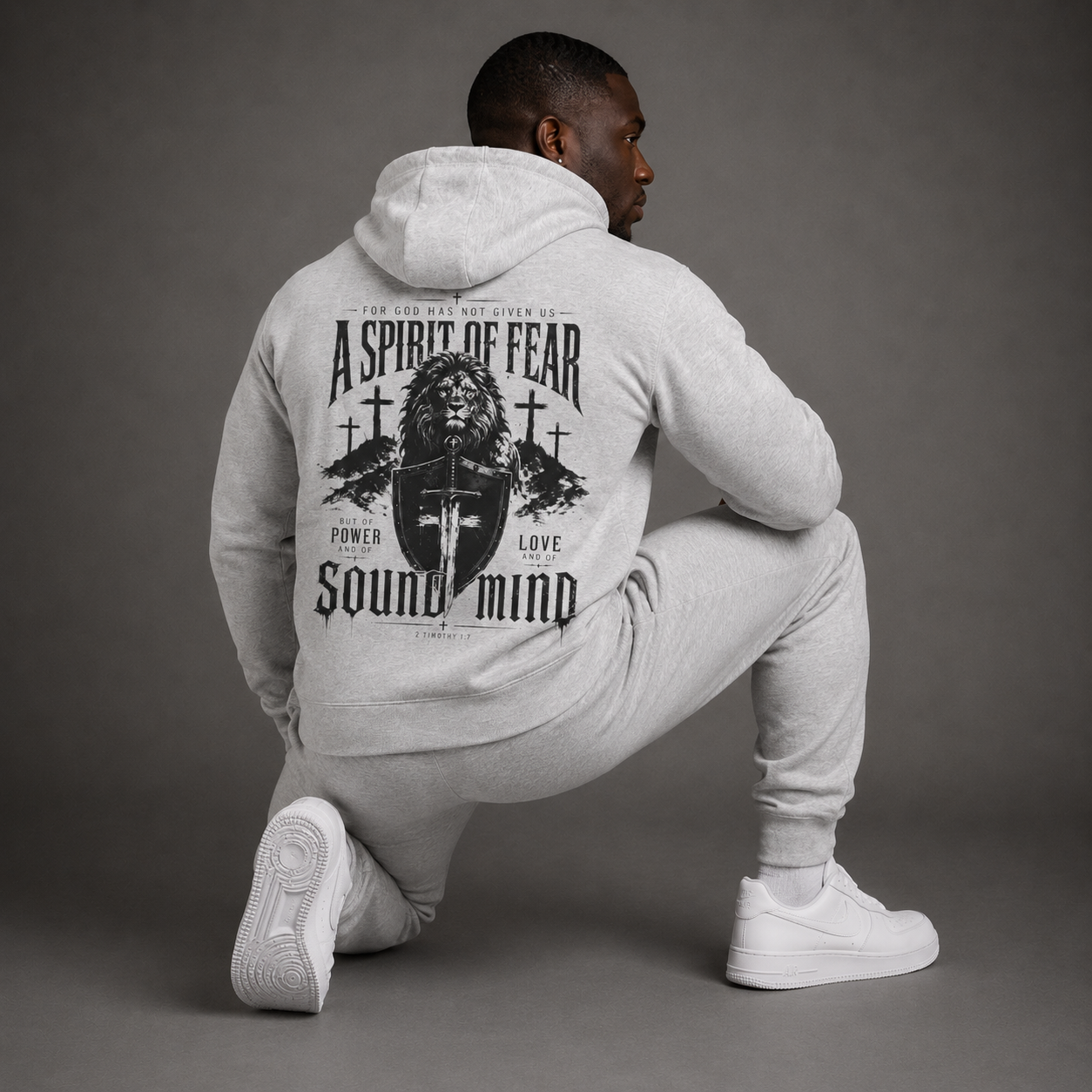 Heather Grey - A Spirit of Power Men's Hoodie