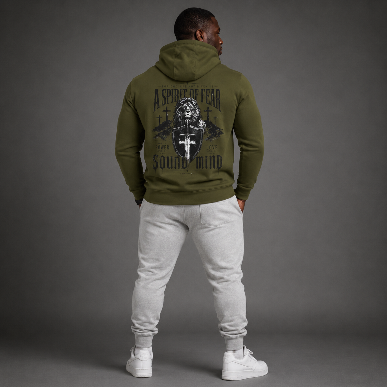 Army Green - A Spirit of Power Men's Hoodie