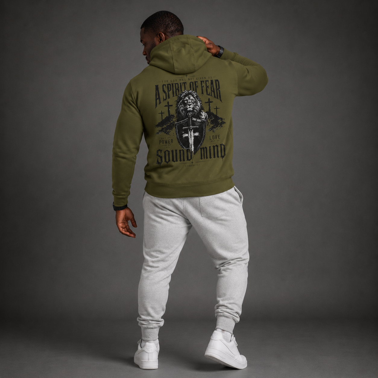 Army Green - A Spirit of Power Men's Hoodie