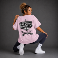 Powder Pink - Romans 8:31 Women's Oversized Tee