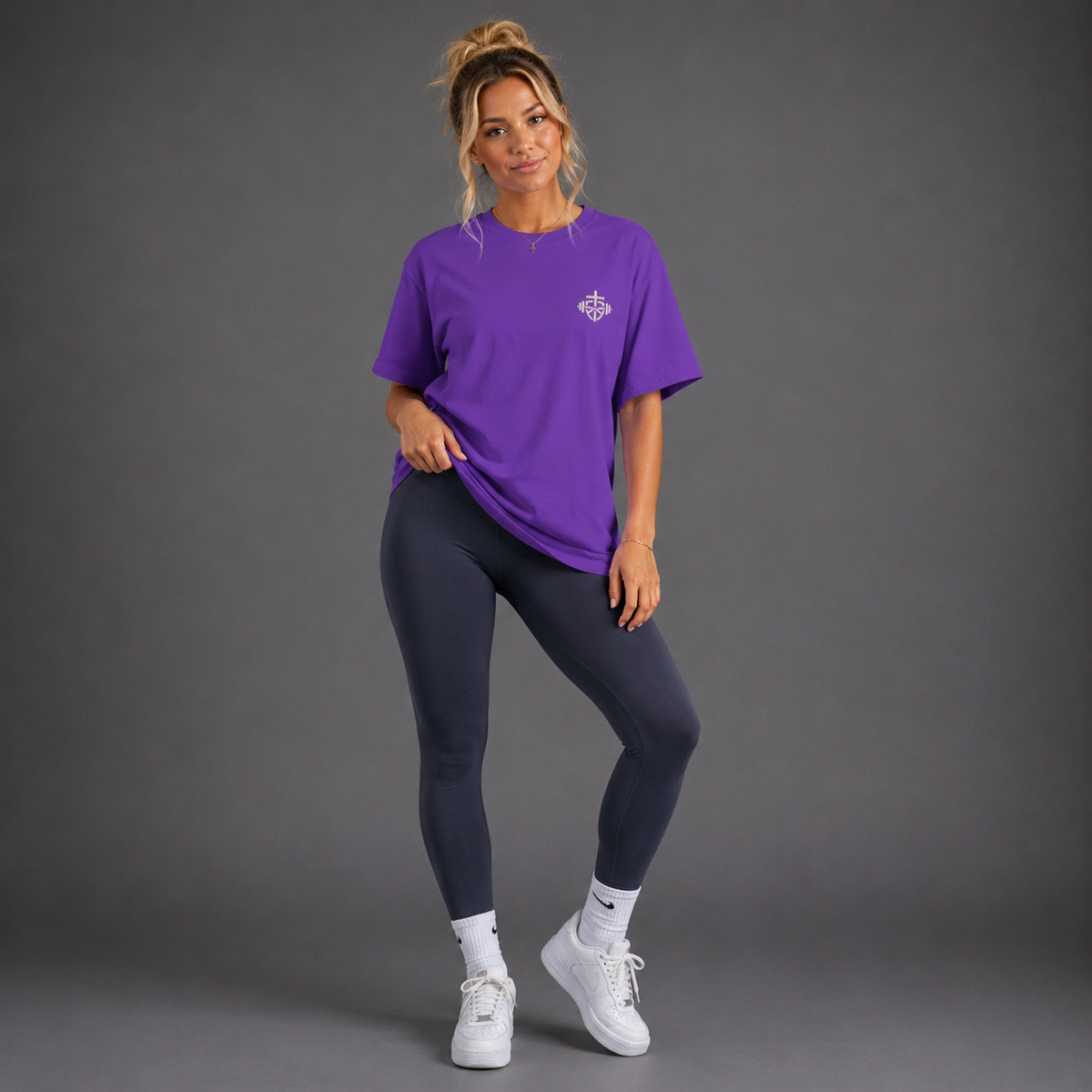 Purple - Romans 8:31 Women's Oversized Tee