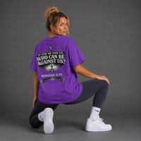 Purple - Romans 8:31 Women's Oversized Tee