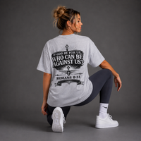 Heather Grey - Romans 8:31 Women's Oversized Tee