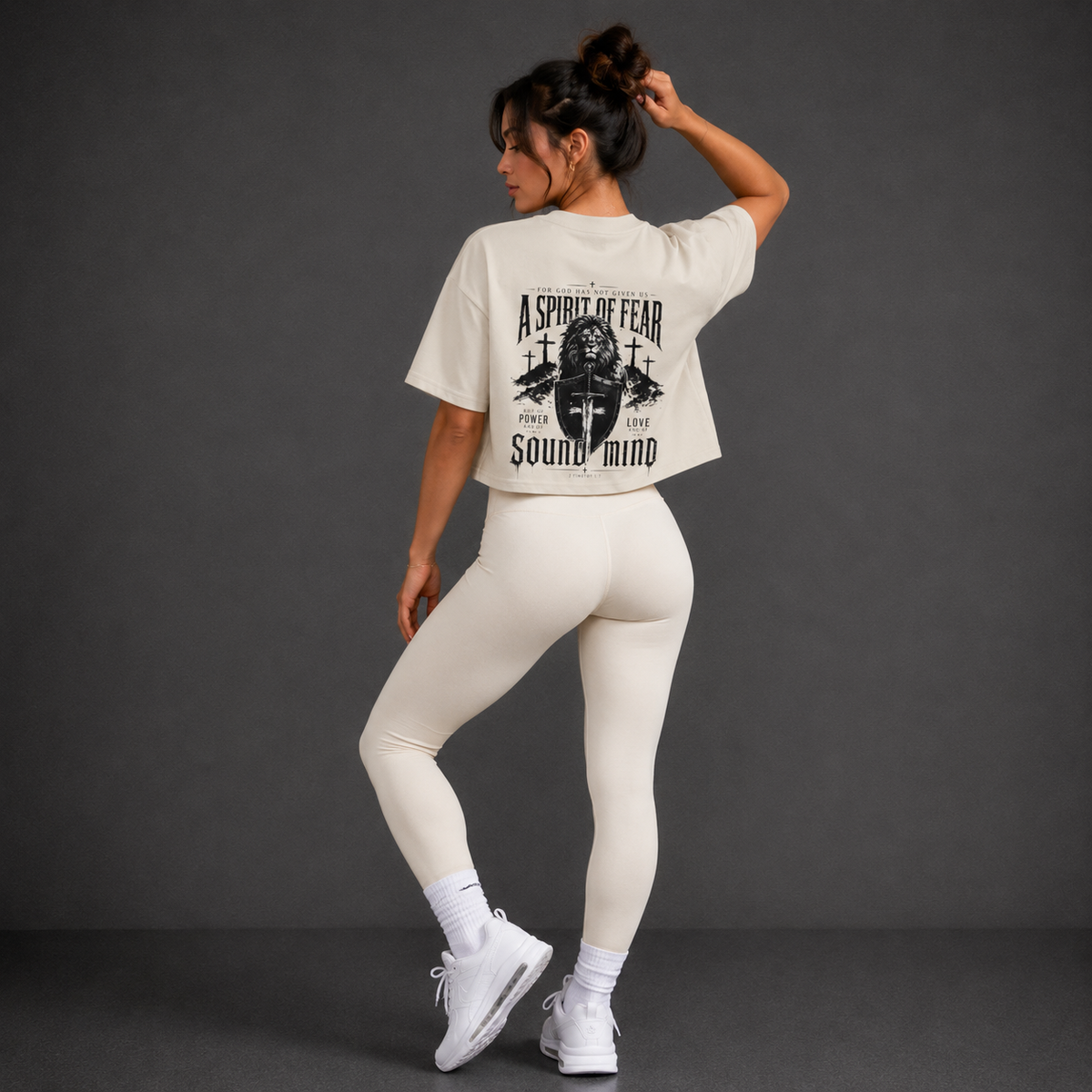 Ecru - A Spirit of Power Crop Top