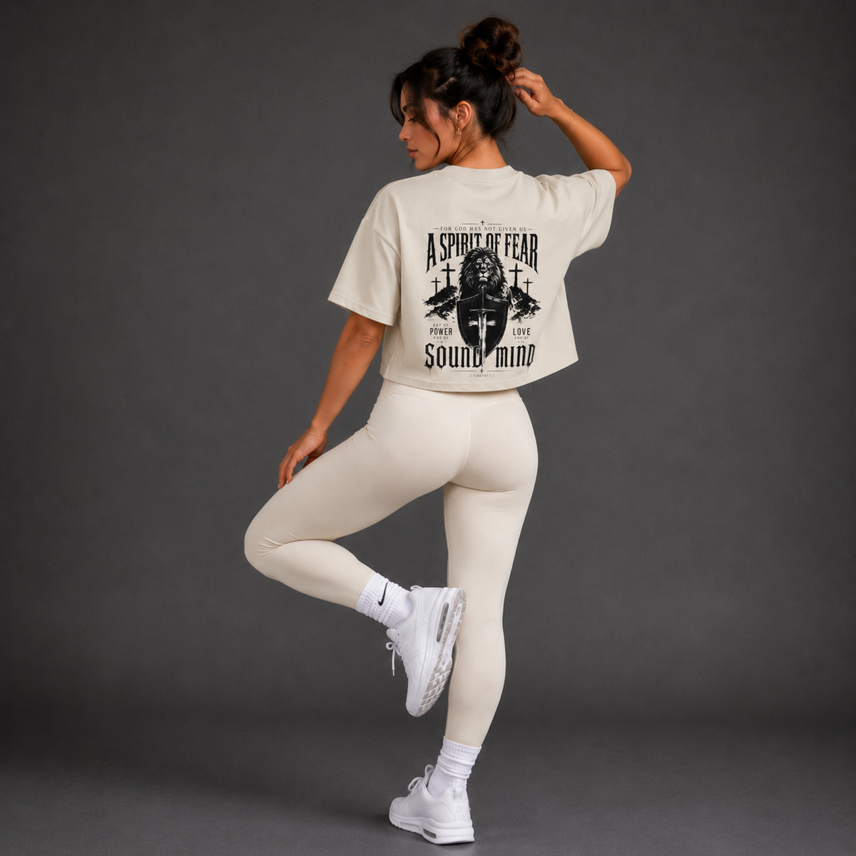 Ecru - A Spirit of Power Crop Top