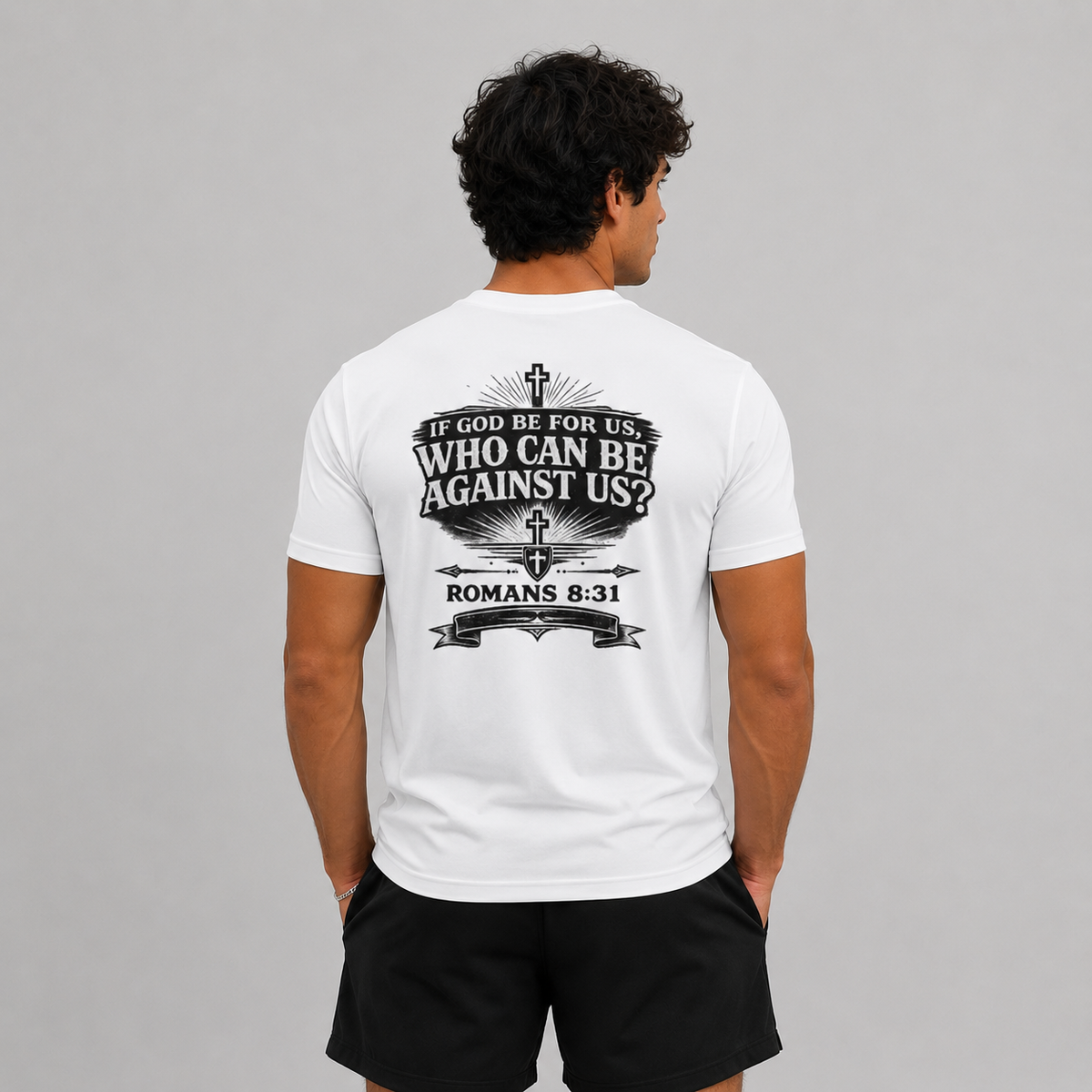 White - If God Be For Us Who Can Be Against Us Men's Performance Tee