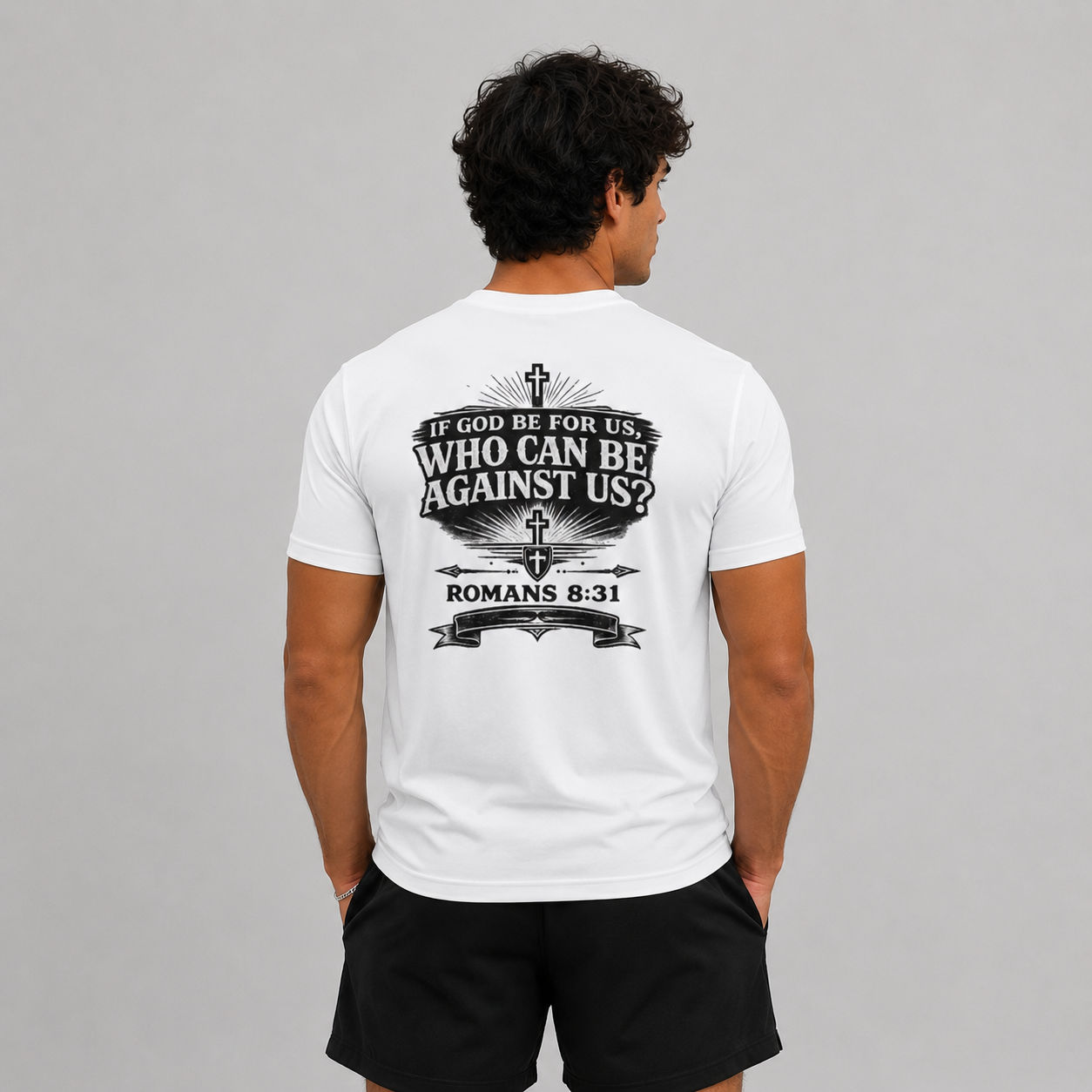 White - If God Be For Us Who Can Be Against Us Men's Performance Tee