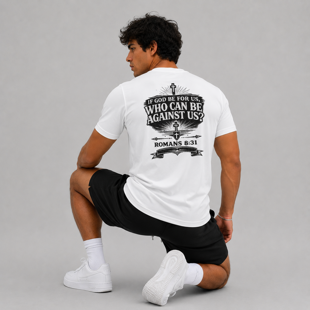 White - If God Be For Us Who Can Be Against Us Men's Performance Tee