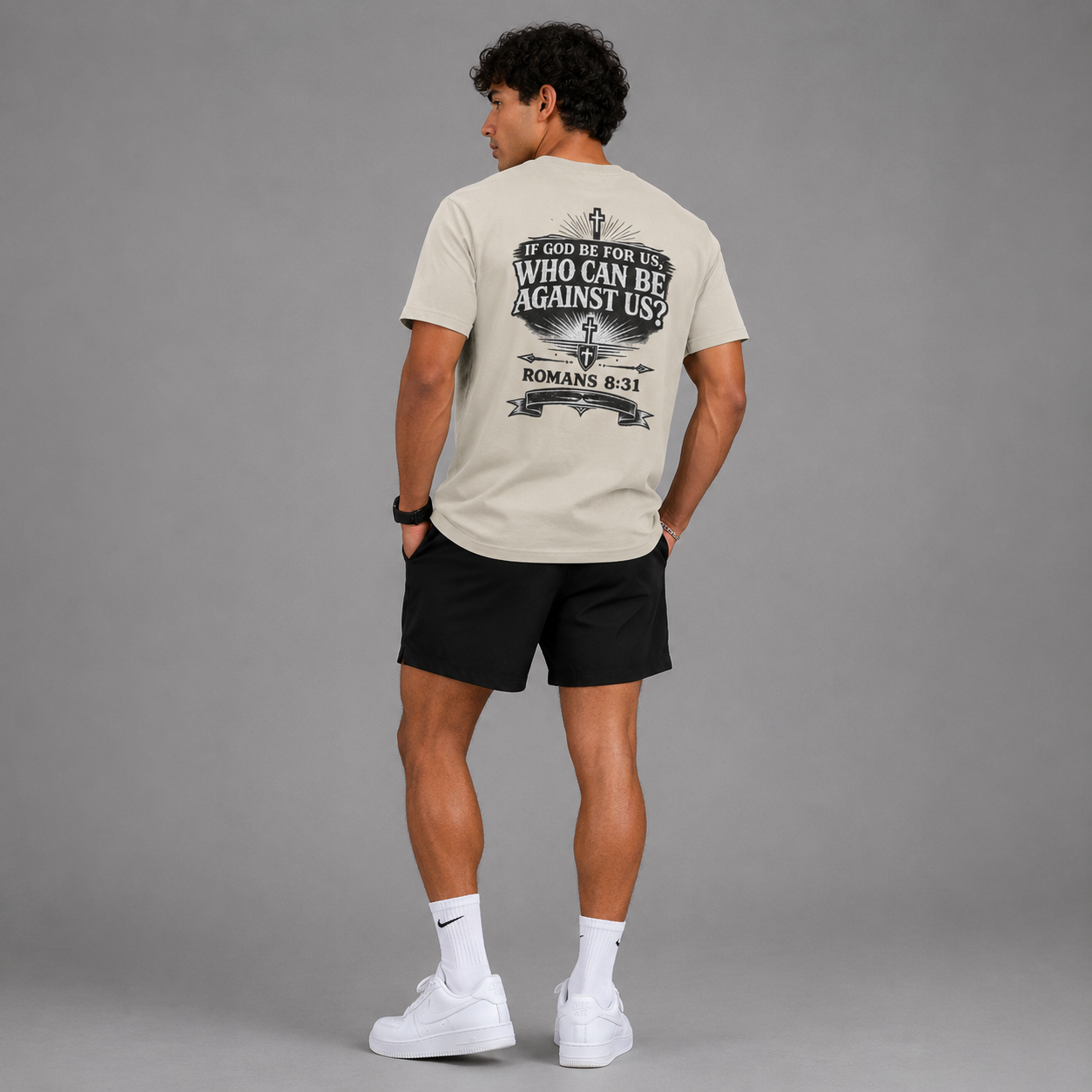 Sand - If God Be For Us Who Can Be Against Us Men's Performance Tee