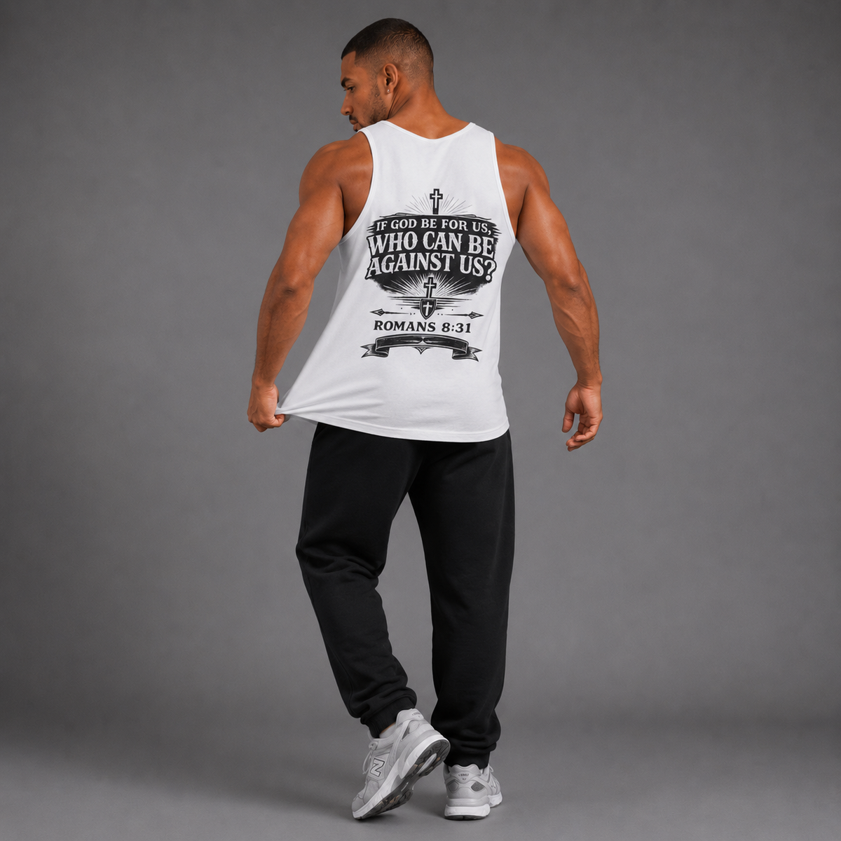 White - If God Be For Us, Who Can Be Against Us Men's Tank