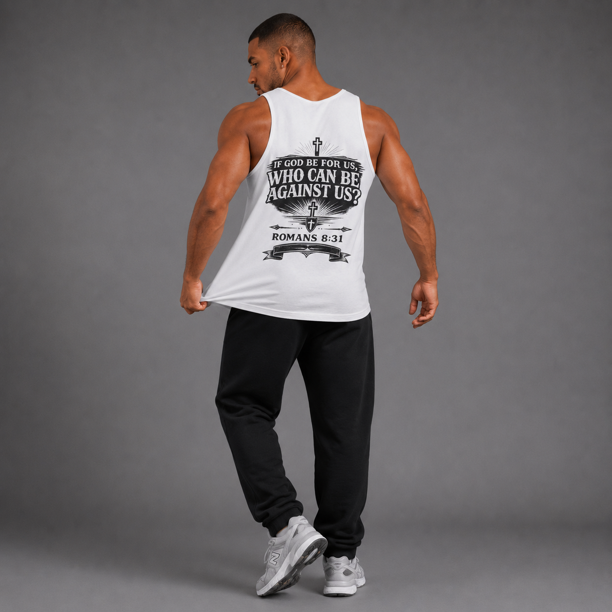 White - If God Be For Us, Who Can Be Against Us Men's Tank