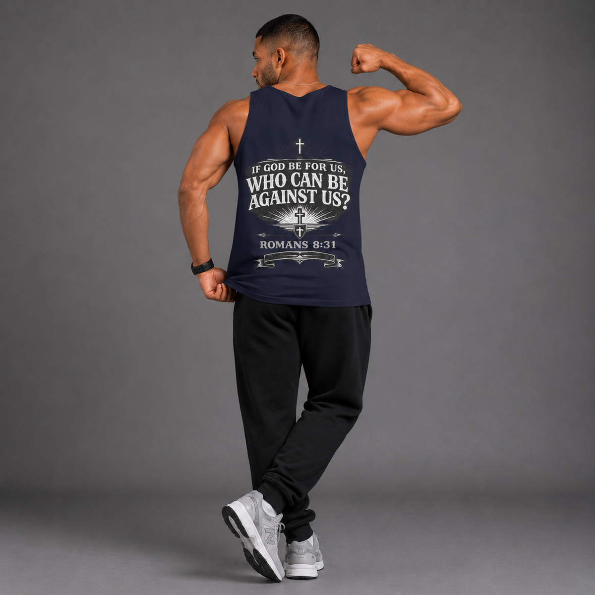 True Navy - If God Be For Us, Who Can Be Against Us Men's Tank