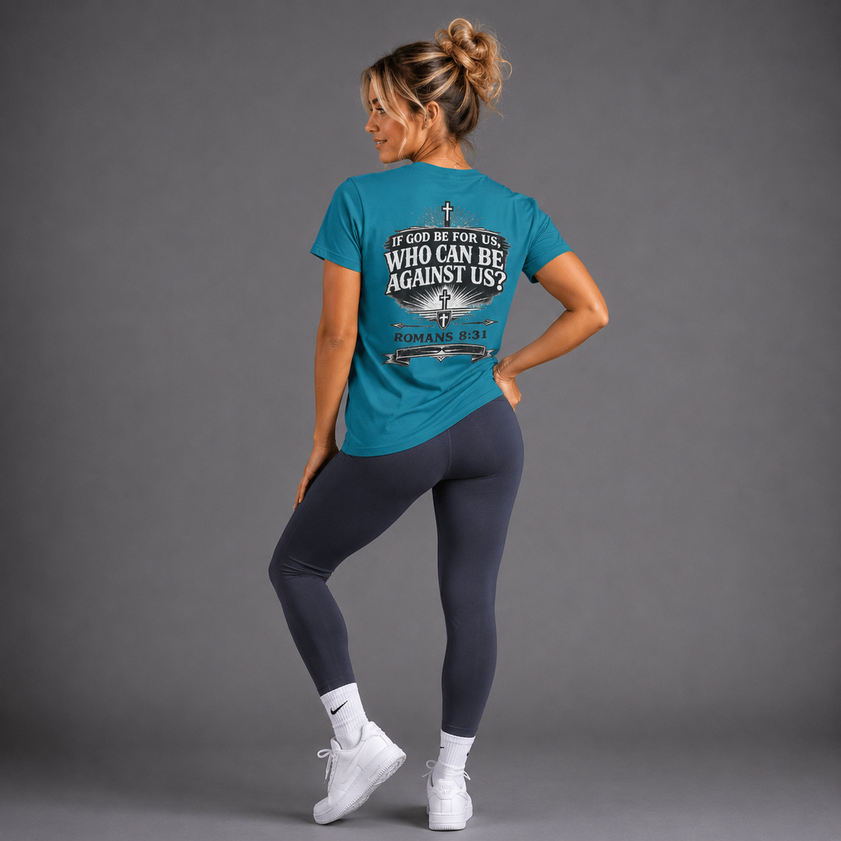Tropic Blue - Romans 8:31 Women's Performance Tee