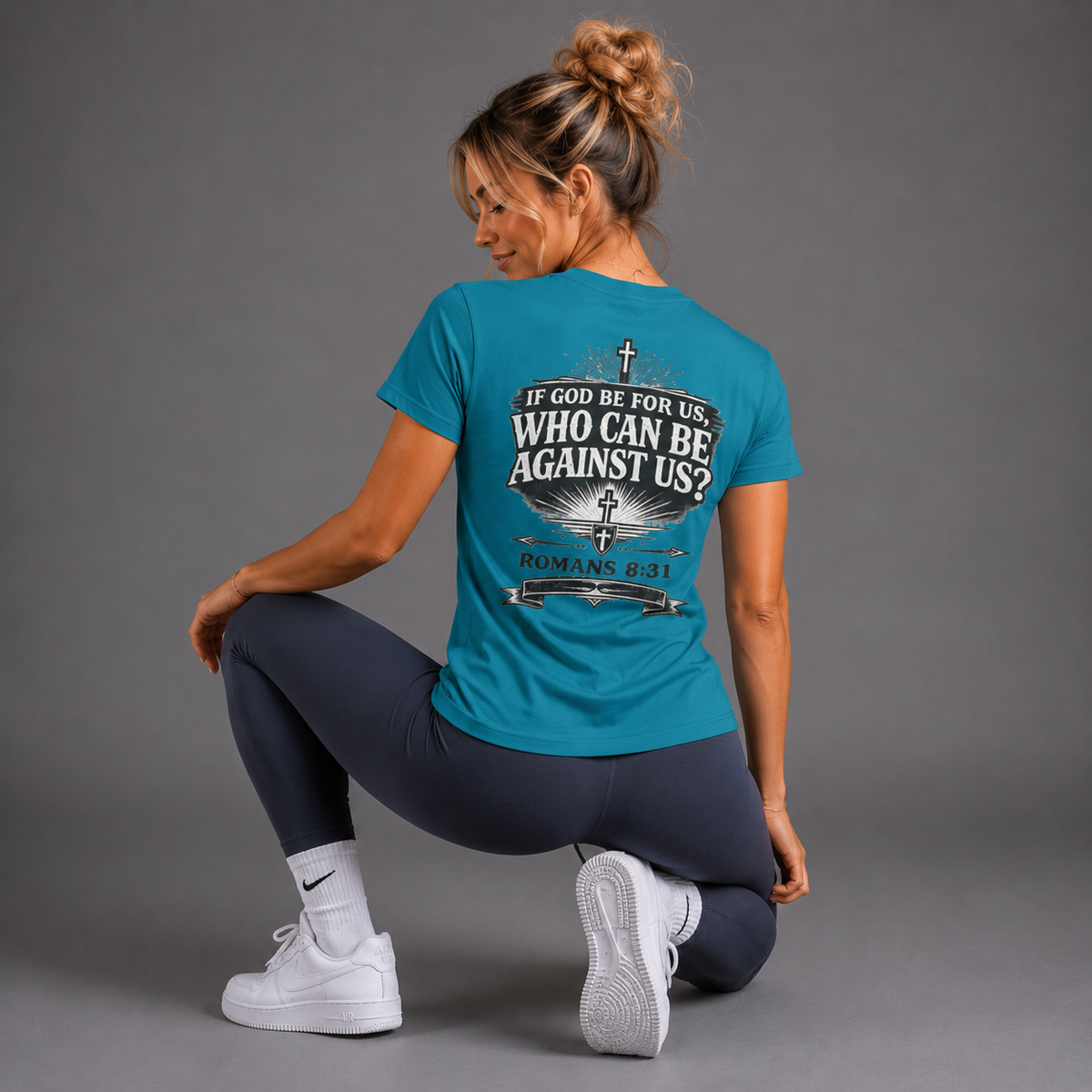 Tropic Blue - Romans 8:31 Women's Performance Tee