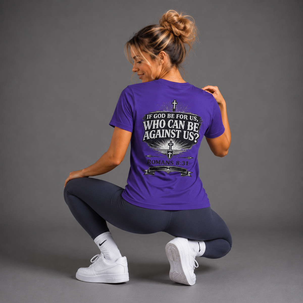 Purple - Romans 8:31 Women's Performance Tee