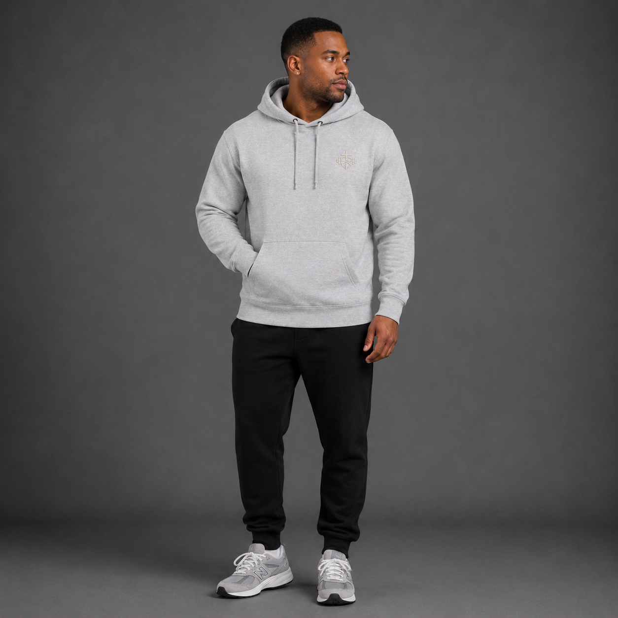 Heather Grey - Romans 8:31 Men's Hoodie