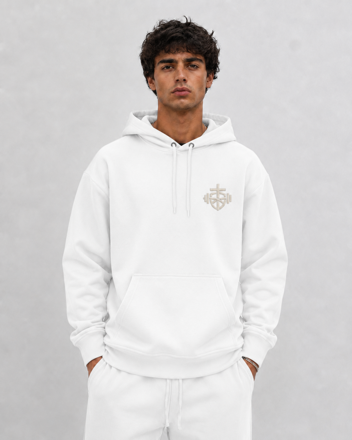 White - Fear the Lamb Men's Hoodie