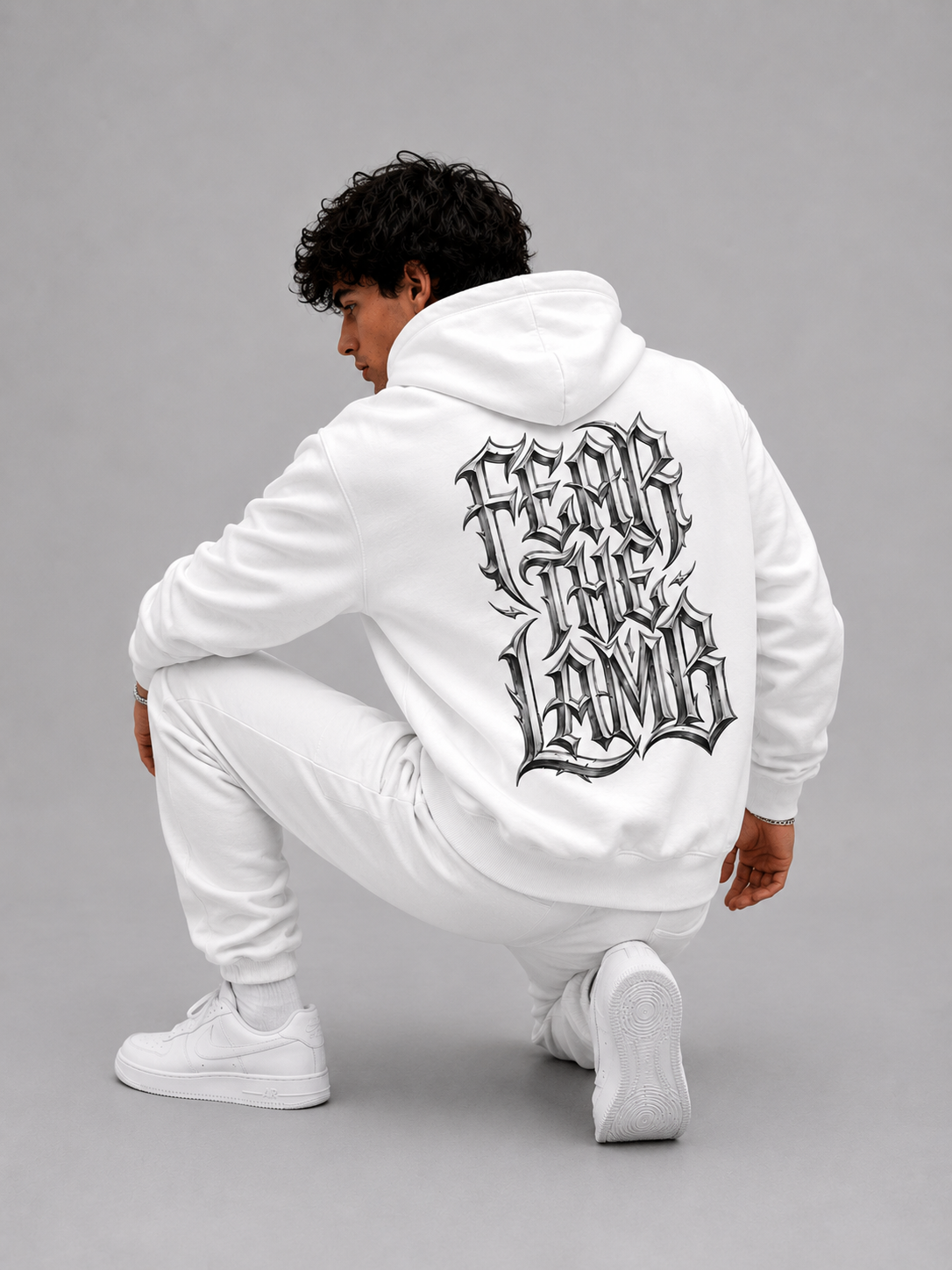 White - Fear the Lamb Men's Hoodie