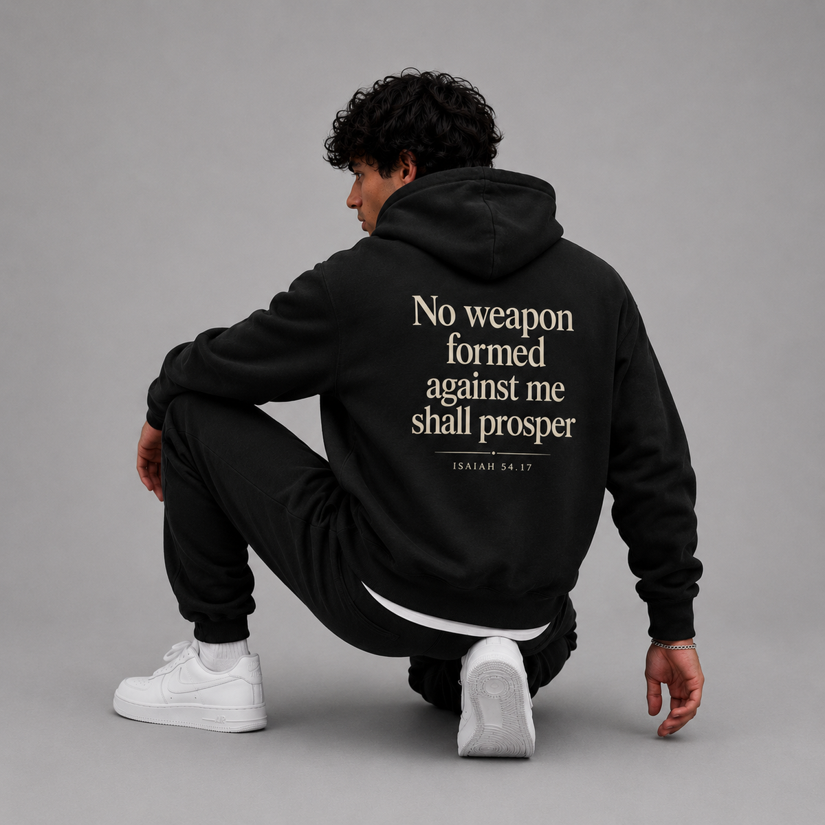 Black - Isaiah 54:17 No Weapon Hoodie
