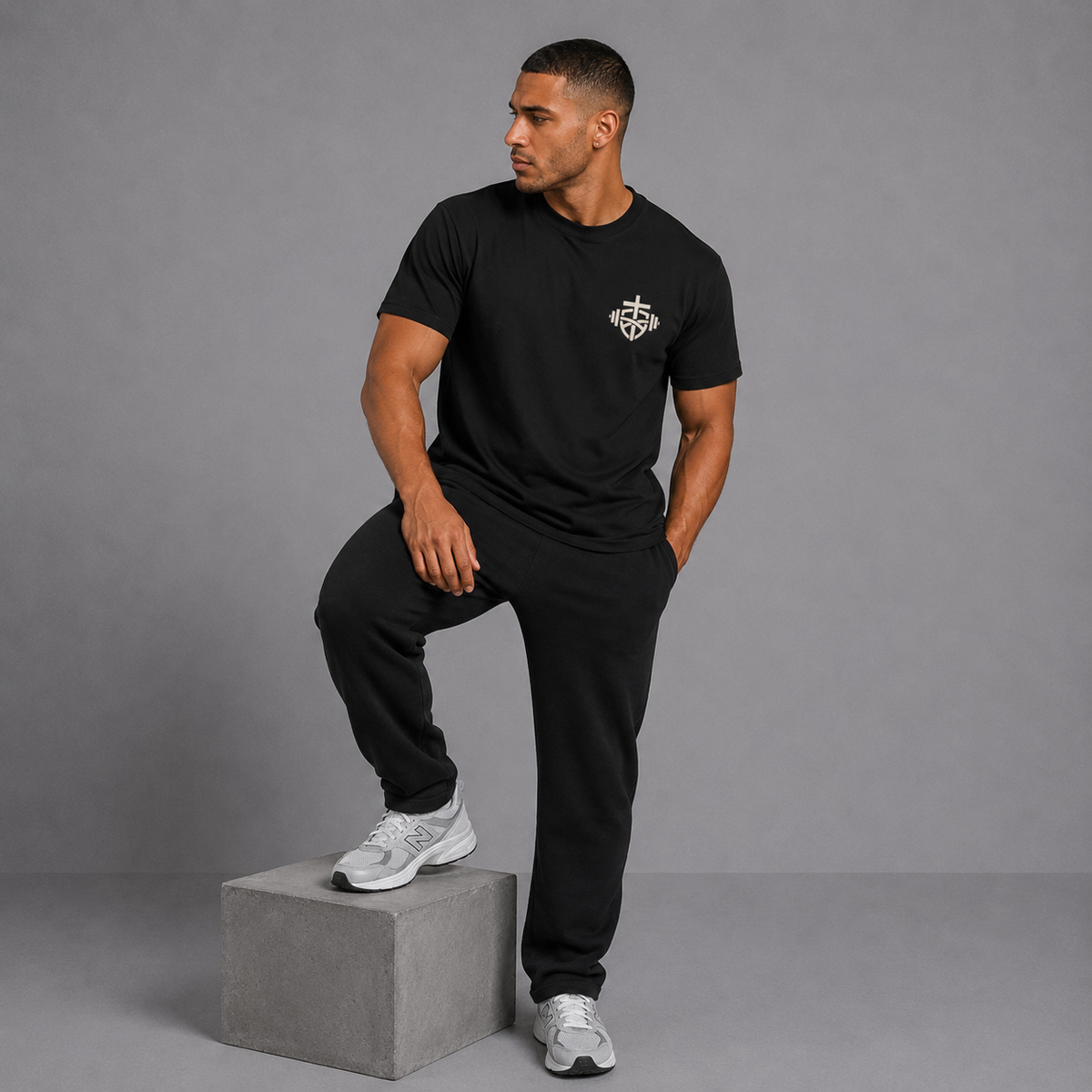 Black - Jesus Saves Cross Graphic T-Shirt